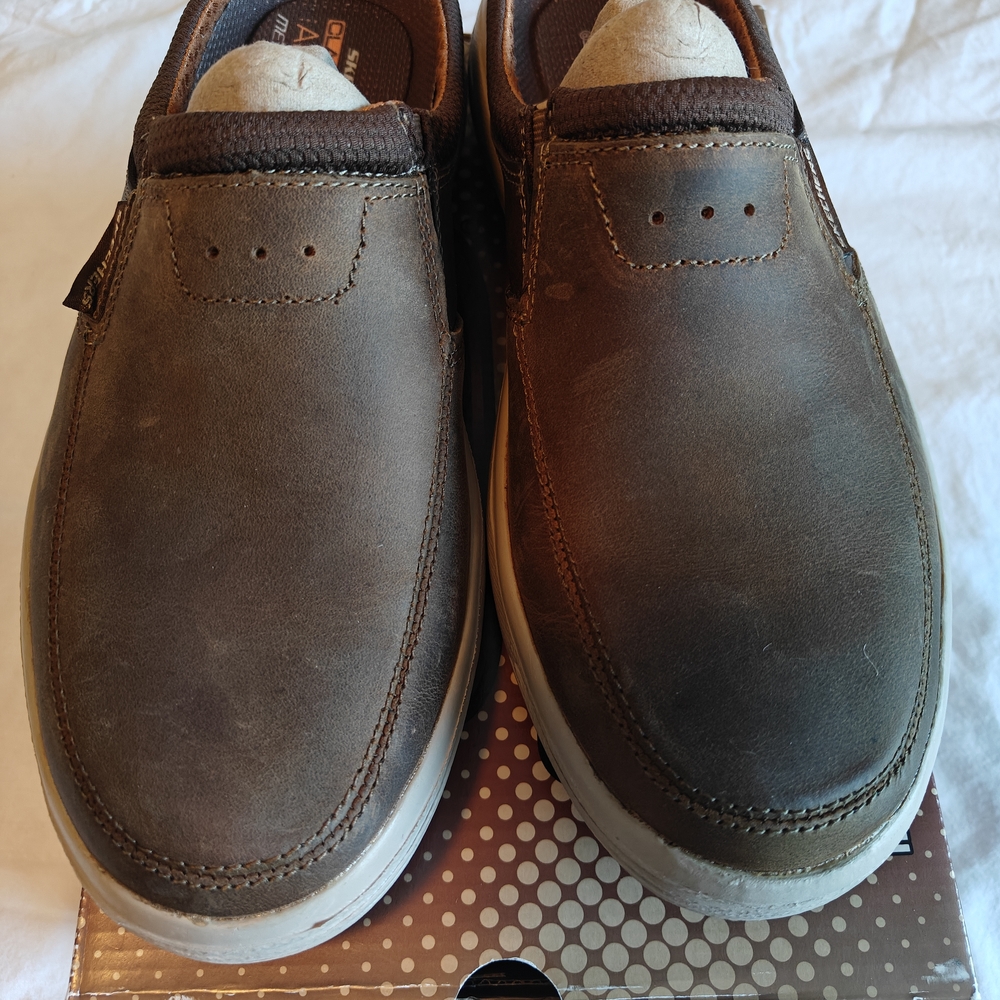 Men's Brown Leather Slip-On Shoes